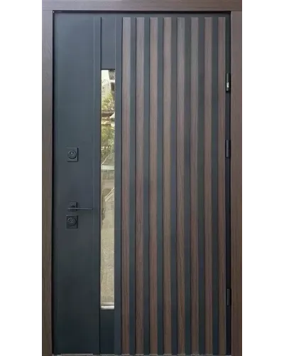 Portes d'entrée STRAJ PROOF Rio-S Loft — Vinorit Chêne 23 / Vinorit Blanc satiné — Extérieur